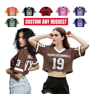 เสื้อฟุตบอลอเมริกันแบบกำหนดเอง สีเหลือง ผ้าตาข่าย คอวี แขนสั้น ระบายอากาศได้ดี โพลีเอสเตอร์ 100% พร้อมโลโก้ทีมและหมายเลข 65 สำหรับผู้ใหญ่ทั้งชายและหญิง - Product Image 4