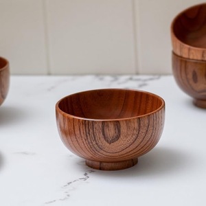 Bol de service jetable en bois de qualité supérieure, écologique, en bois naturel, pour salade, fruits, collations, poli, fait main, vaisselle de fête, maison - Product Image 1