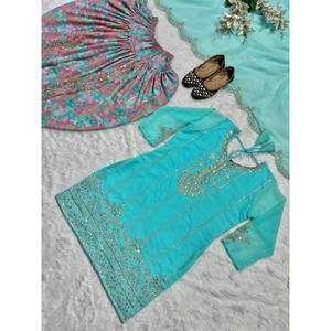 ชุดปาร์ตี้ออกแบบโดยดีไซเนอร์ของผู้หญิงชุดหรูหราเสื้อ doti salwar dupatta - Product Image 1