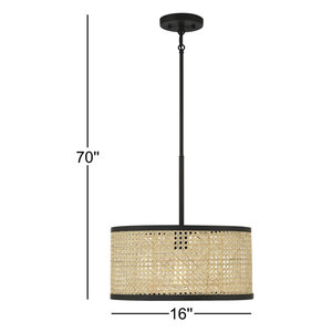 Élégant lustre suspendu Drax 1-Single pour la décoration intérieure Lampes suspendues et lustres Produit - Product Image 3