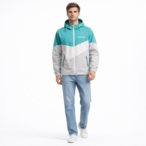 Chaqueta Cortavientos de Lona para Hombre, Diseño Único, Alta Calidad, Ligera, Secado Rápido, Transpirable, Colores Contrastantes, Chaquetas para Hombre de Moda - Product Image 1