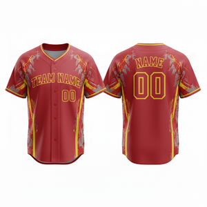 Vêtements de sport en polyester respirant, à séchage rapide, antibactérien, anti-UV, haute performance, uniforme de baseball personnalisé imprimé par transfert thermique - Product Image 5