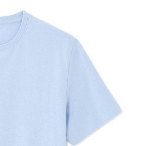 Men's Solid <b>Light</b> Blue Short Sleeve O-Neck Cotton T-Shirt Regular Fit Casual Jersey Knitted Plain Dyed T Shirt - Product Image 5