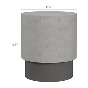 Tavolino Rotondo Regolabile a 4 Piedi con Finitura in Cemento per Uso Interno ed Esterno - Product Image 3