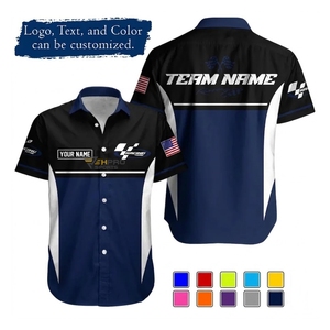 Camisetas de carreras con botones y diseños y logotipos personalizados, camisetas de trabajo de manga corta, camisetas para el equipo de mecánicos, ropa para equipos de carreras F1 - Product Image 1