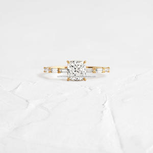 Igi/gia แล็บตัดเพชรวินเทจ14K สีเหลืองแหวนแต่งงาน/งานหมั้นใส่ได้ทั้งชายและหญิงสีขาวทองคุณภาพดีสำหรับงานปาร์ตี้ครบรอบ-คุ้มค่า - Product Image 3