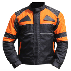 Unisex Orange Black Color Blocked Breathable <b>Motorcycle</b> <b>Jacket</b> Full Sleeve Windproof All Seasons Winter Racing Wear - Product Image 3