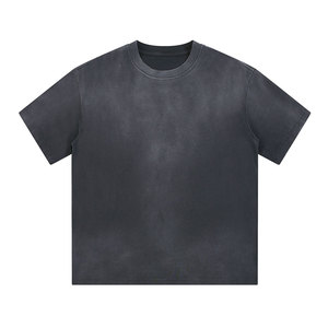 Camiseta de Estilo Urbano Moderno, Sólida, Casual, Lavada al Ácido, 100% Algodón, Ecológica, Transpirable y Ligera para Actividades al Aire Libre - Product Image 1