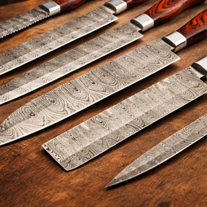 ชุดเชฟทำมือ 5 ชิ้น เหล็กดามัสกัส พร้อมด้ามไม้และปลอกหนัง ใช้งานได้ทั้งมือซ้ายและขวา ปลอดภัยสำหรับเครื่องล้างจาน - Product Image 2