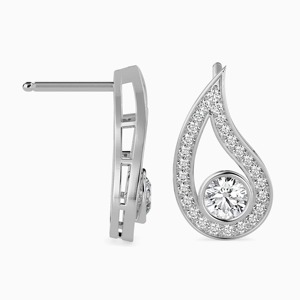 Elegantes Pendientes de Diamantes Cultivados en Laboratorio con Corte Brillante, Oro Blanco Sólido de 18K, Certificados por IGI, Regalo de Lujo para Mujer, Boda, Compromiso - Product Image 3