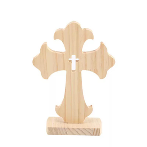 Set de Manualidades de Madera de Pino con Cruz, Estilo Étnico Ecológico para Decoración de Iglesia, Halloween y Ambiente Espeluznante - Product Image 2