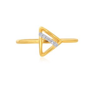 18K Yellow Gold Vertex Diamond Triangle <b>Ring</b> for Women Minimalist Geometric Diamond Accent <b>Ring</b> Modern <b>Fine</b> Jewelry Gift for her - Product Image 5
