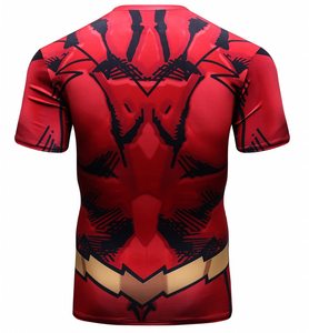 Camiseta de Compresión Deportiva Unisex Roja de Manga Larga, Secado Rápido, Transpirable, Estampada, de Poliéster/Nailon, Disfraz de Superhéroe para Adultos - Product Image 2