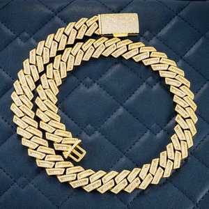 Collar de Cadena Cubana Premium con Incrustaciones de Piedras de Corte Baguette, Acabado Dorado Estilo Hip Hop, Joyería de Alta Gama Unisex, Regalo - Product Image 1