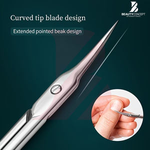 Ciseaux à cuticules en acier inoxydable, lame incurvée tranchante, pour éliminer les peaux mortes, outils de manucure pour salon de beauté, vente en gros, meilleur produit - Product Image 6