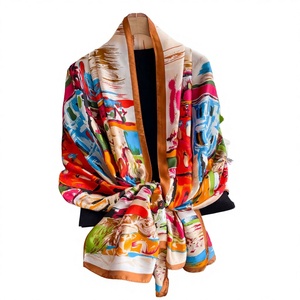 Écharpe Châle Classique de Luxe en Soie pour Femme, Longue, Légère, Douce, Élégante, Imprimée, Tendance, pour Épaules, Cou et Tête - Product Image 1