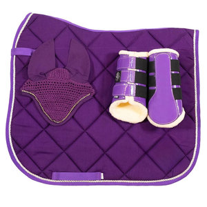 Euro Cavall Industries 2026 Ensemble Assorti Personnalisé de Tapis de Selle de Dressage Matelassé, Voile Anti-Mouches, Bottes et Bandeau de Front en Polycoton avec Doublure en Polyester - Product Image 1