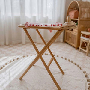 Tabla de planchar infantil de ratán botánico hecha a mano con patas en X estables y cubierta de tela, ideal para que los niños creativos jueguen a fingir. - Product Image 3