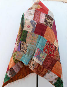 Écharpe Kantha réversible, châle vintage brodé, dupatta pour femmes, coton multi-usage, été - Product Image 3