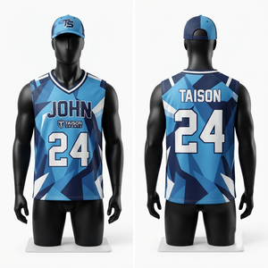 Maillot de lacrosse personnalisé à manches courtes en polyester bleu marine, 180 GSM, anti-transpiration, antibactérien, protection UV, qualité supérieure - Product Image 1