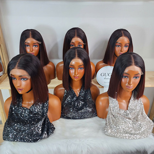 GUGU Hair Vietnamese Human Hair <b>Wigs</b> Double Drawn <b>Wig</b> 5x5 Lace Closure Glueless Bone Straight 8 inches <b>Ombre</b> Color - Product Image 4