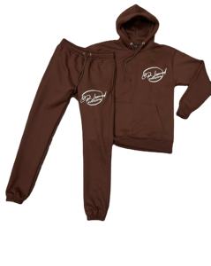 Sudadera con capucha de algodón de gran tamaño para hombre y pantalones de chándal conjuntos de lavado ácido desgastado estampado de talla grande característica de invierno - Product Image 1