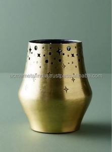 Metal Scented Wax Jar Round Bowl Shape Handmade Gold Plated With Bone Inlay Design Home and Wedding Decoration <b>Candle</b> Jar - Product Image 2