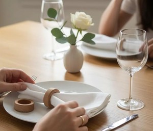 Wooden Napkin Ring, Beech Wood <b>Square</b> Napkin Ring, Oak Napkin Ring, <b>Kitchen</b> Decor, Smooth Wood - Product Image 3