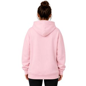Sweat à capuche personnalisé rose pâle avec strass et motif toile d'araignée pour femme, coupe oversize, en molleton de coton premium, décontracté pour l'hiver - Product Image 2