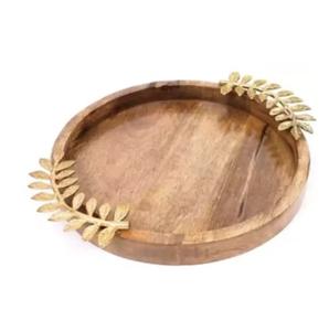 Plateau de service en bambou classique et design avec poignée pour restaurant, café, hôtel, pour servir plats, aliments, fruits, café - Product Image 1