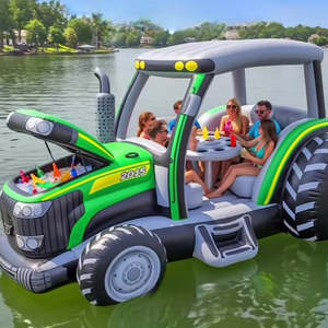 Flotador Inflable Gigante con Forma de Tractor para Fiestas, para 6 Personas, con Enfriador y Barra Integrados - Product Image 3