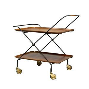 Carrito de servicio de 2 niveles SS moderno de alta calidad para uso en la oficina del hotel en casa a precio al por mayor de La India Carrito SS hecho a mano para Ho - Product Image 1