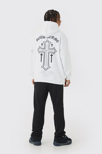 Sudadera con Capucha Unisex Y2K Blanca Extra Grande con Logotipo Personalizado, Sudadera Térmica para Hombre, 100% Algodón, Secado Rápido, Corte Regular - Product Image 4