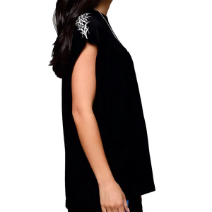 Camiseta de Yoga sin Mangas para Mujer, Talla Grande, Color Negro, Spandex/Poliéster, Corte Regular, Ligera, Moda de Verano, Marca Privada OEM - Product Image 4