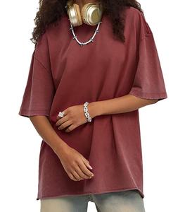 Camiseta Oversize de Mujer con Estampado Tie-Dye, Cuello Redondo, Manga Corta, Ajuste Holgado, Bloques de Color Degradado, Algodón Jersey, Estilo Primavera-Verano - Product Image 4