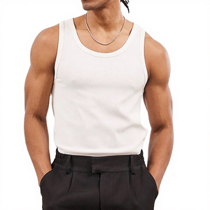 Camiseta sin mangas de algodón lavado transpirable de estilo americano vintage para hombre - Top clásico holgado para entrenamiento de verano - Product Image 4