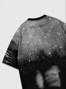 T-shirt Homme Oversize Effet Délavé avec Strass, Nouvelle Mode Streetwear, T-shirt Art Spatial Pulvérisé, Qualité Supérieure, Logo Personnalisé, T-shirts Homme - Product Image 2