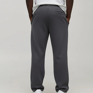 Pantalon de jogging personnalisé OEM/ODM pour homme, coupe droite, 100 % coton, toile épaisse, respirant, avec cordon de serrage - Product Image 3