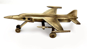 Modèle d'avion de chasse en laiton, objet décoratif pour la maison, le bureau et comme cadeau de collection - Product Image 6