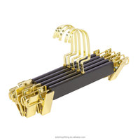 Porte-vêtements en bois, métal, fer, plastique, noir, simple ou double niveau, avec logo personnalisé, pour pantalons et magasins de vêtements, monophasé