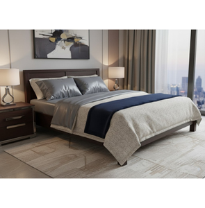 Muebles de Dormitorio Cascara, Cama de Plataforma de Madera Maciza de Pino de Nueva Zelanda, Tamaño Completo, Color Café, Hecha a Mano, Personalizable - Product Image 4