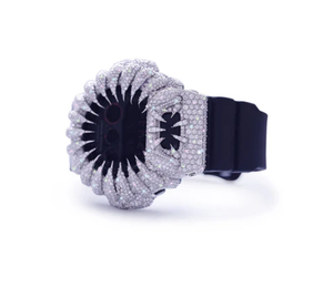 Reloj Digital de Lujo para Mujer con Incrustaciones de Diamantes, Correa de Goma, Esfera de Cristal, Caja de 38 mm, Acero Inoxidable, Resistente al Agua 10 Bar - Product Image 2