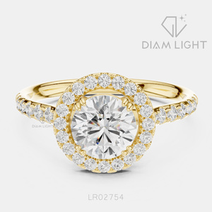 Bague de fiançailles en or blanc 14 carats avec diamant de laboratoire de 1,00 carat, couleur F+, clarté VS+, pavé rond, bague de fiançailles et de mariage certifiée IGI - Product Image 5