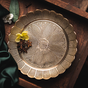 Rectangle Classic Heritage Style Luxury Contemporary Aluminum Dinnerware Set | Handmade Decorative Plates Trays and Bowls - Product Image 5