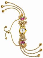 Montre-bracelet de luxe pour femme, plaquée or 18 carats, avec perles d'imitation, étanche et ornée de cristaux, vente en gros