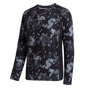 Chemise de compression pour la pêche pour homme, coupe athlétique extensible, séchage rapide, respirante, protection UV, vêtements de sport pour la pêche en plein air - Product Image 1