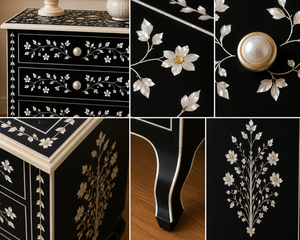 Mesa de Noche de Resina y Madera de la Mejor Calidad con Puerta, Mesa Auxiliar de Lujo, Mesa Lateral Moderna, Mueble de Decoración para el Hogar de Madera Natural - Product Image 6