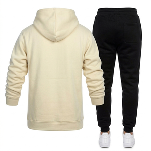 Conjunto Deportivo Personalizado Unisex de Algodón, Sudadera con Capucha y Pantalones Deportivos, Color Sólido, Impresión de Logotipo, Transpirable, Informal, para Otoño, con Cordón Ajustable - Product Image 2