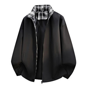 Double-sided Bomber <b>Jacket</b> Men's Spring and Autumn New Loose Casual Thin Sports Streetwear Heart <b>Pattern</b> Top - Product Image 5