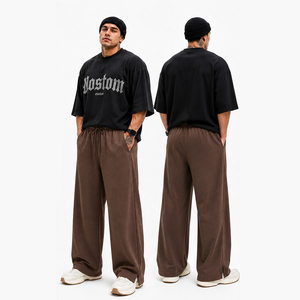 Pantalones Deportivos Unisex de Pierna Ancha 2026, Pantalones de Chándal de Algodón y Felpa para Entrenamiento, Pantalones Holgados para Ejercicio Físico - Product Image 3